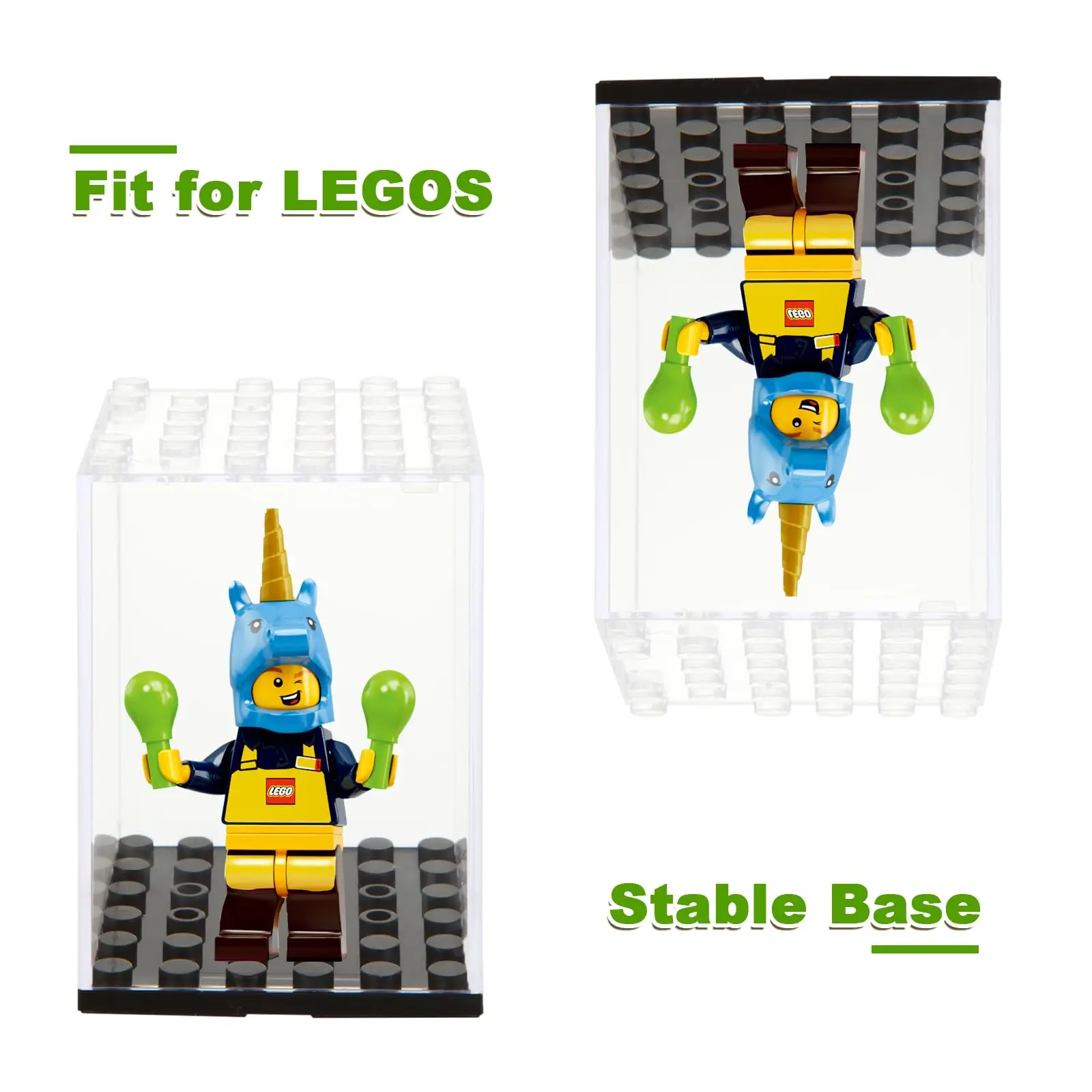 Small Particle Building Block Display Case for LEGO Minifigure,Dustproof Acrylic Display Box for Figurines Doll Collectibles Toy