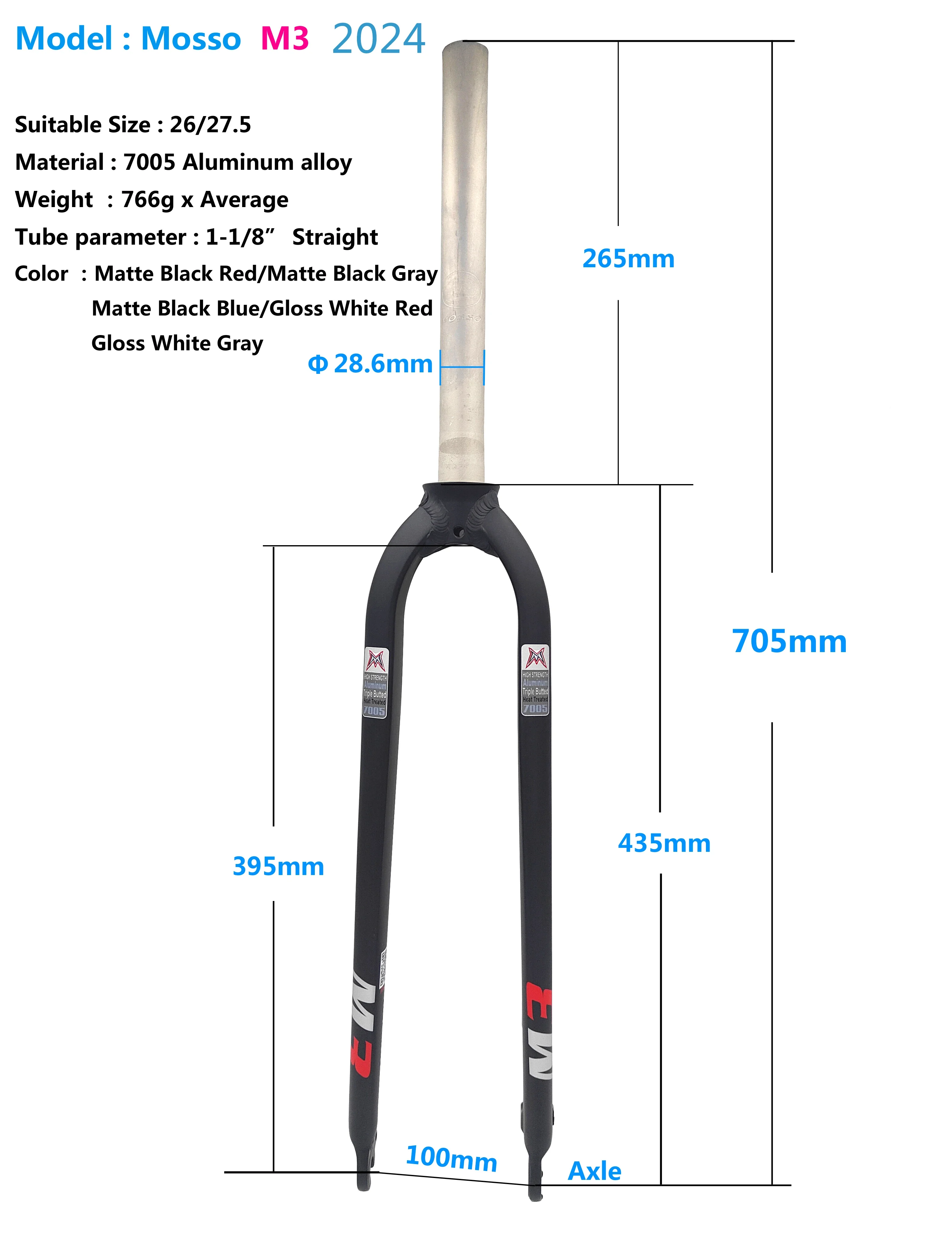 モッソフォークM3/M5L mtb自転車フォークのための適切な26 27.5 29er