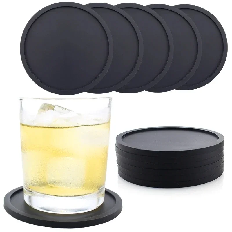 1PC Silicone Coasters Non-slip Coasters Soft Drink Coasters Coffee Table Office Desk Heat-resistant Mattress Placemats for Table