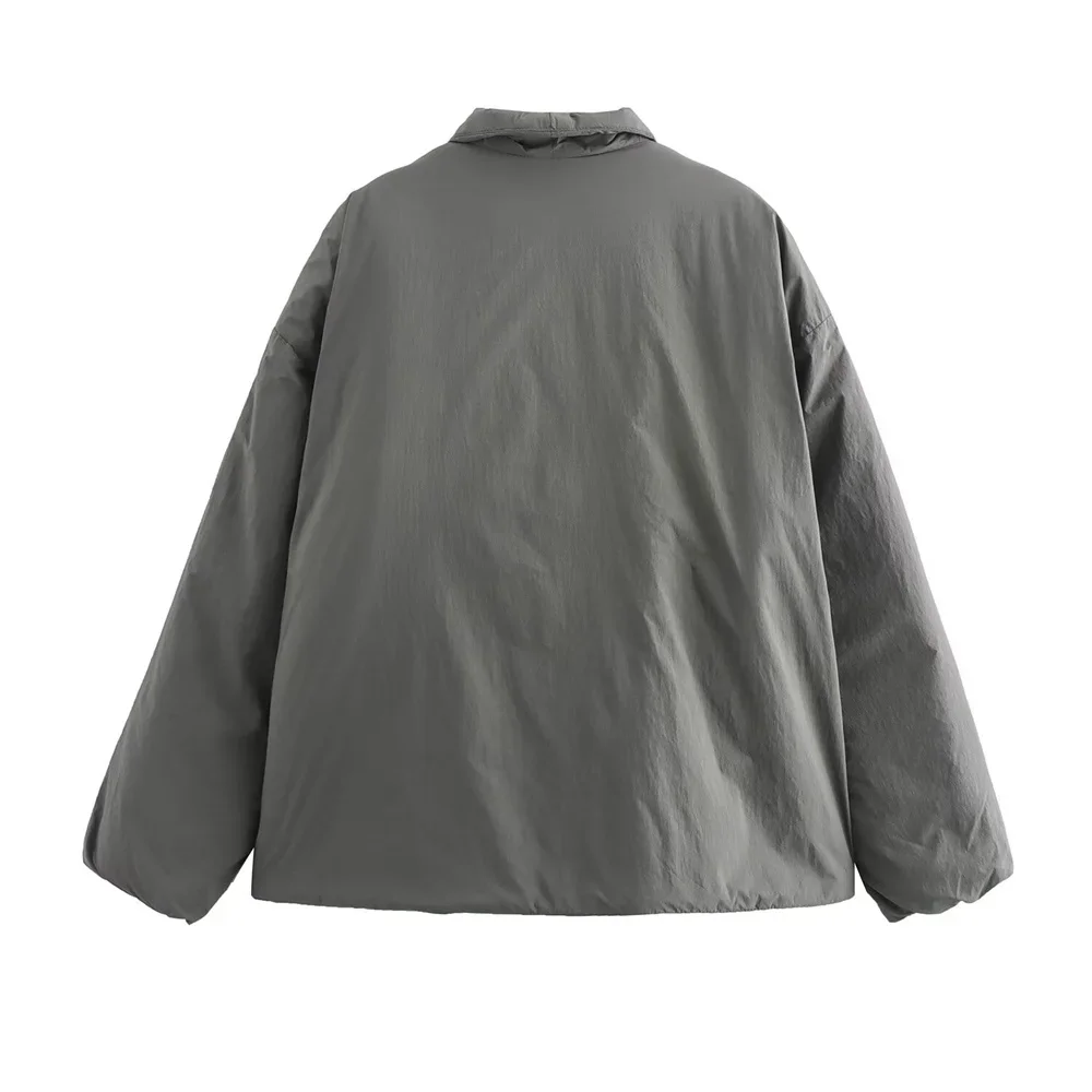 FDEY 2025 early autumn new women's clothing simple design white duck down jacket short loose lace-up jacket