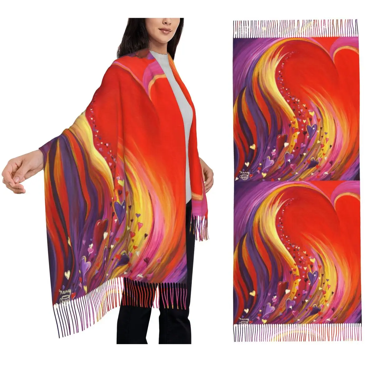 

Arise My Love Scarf Tassel Scarves Women Soft Warm Shawls and Wraps Long Fall Winter Shawl Wrap