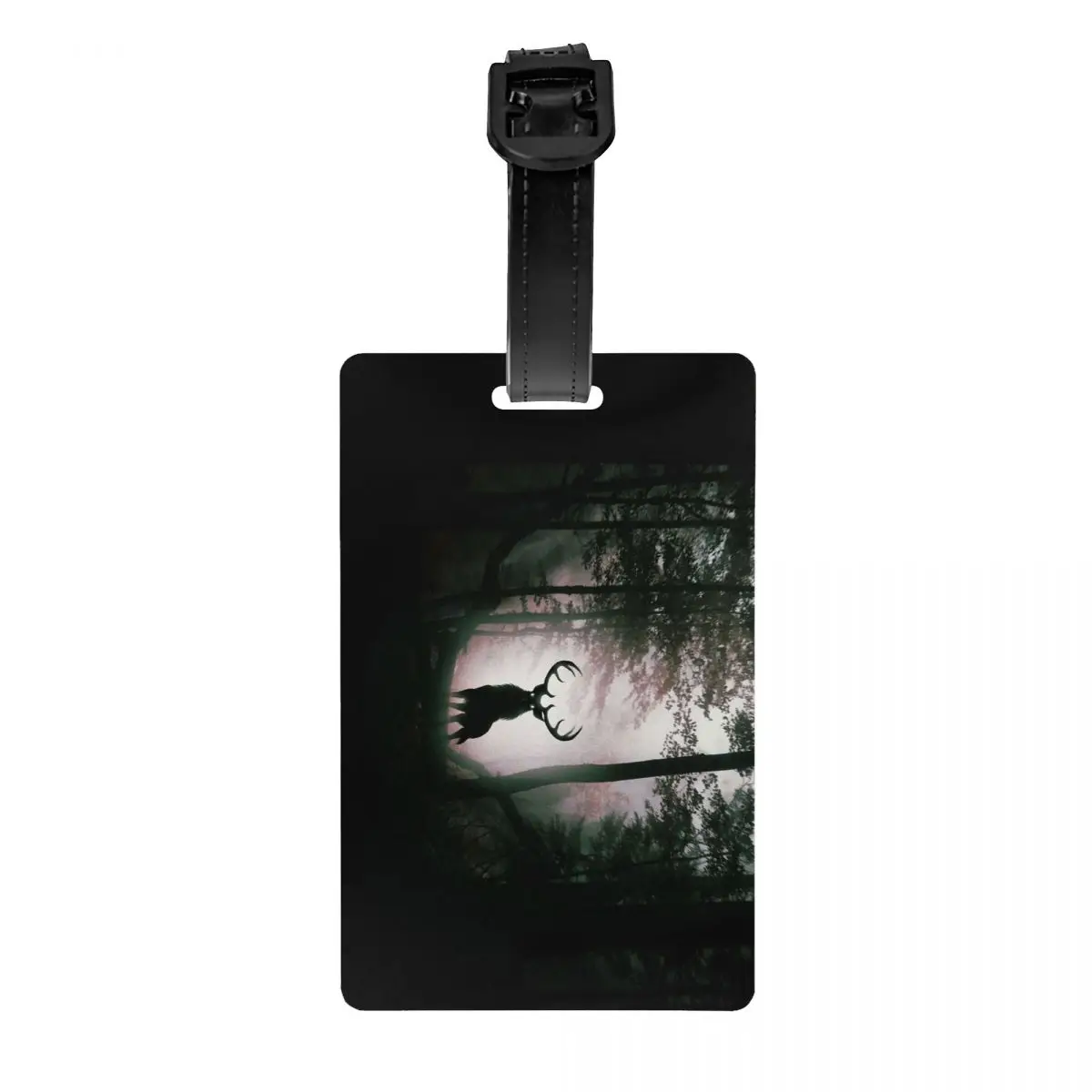 

Custom Dark Forest Deer Luggage Tag Suitcase Baggage Privacy Cover ID Label