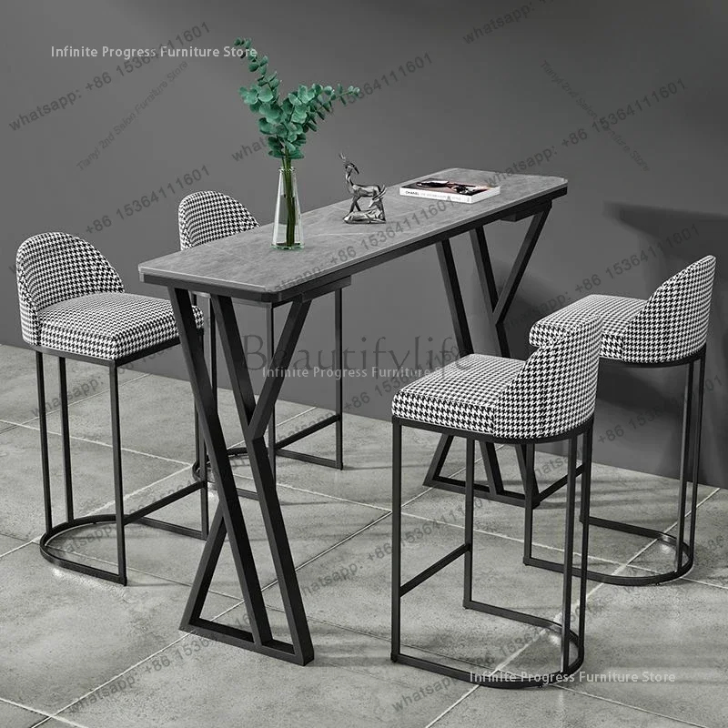 Factory Direct Sales Nordic High Bar Table Bistro Advanced Saloon Commercial Bar Table Reception Desk Dj Booth Night Club Furnit