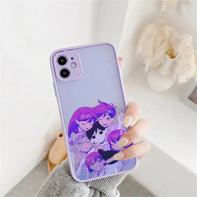 Cute Omori Game Phone Case For IPhone 12 11 13 14 Pro Max XR XS Max X SE2020 7 8 PlusHard Shockproof Purple Case