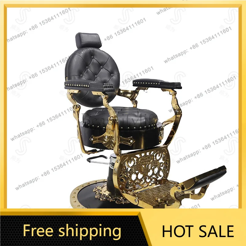Factory Direct Sales Hair Salon Special Aluminum Alloy Lifting Rotary Reclining Hair Cutting Chair