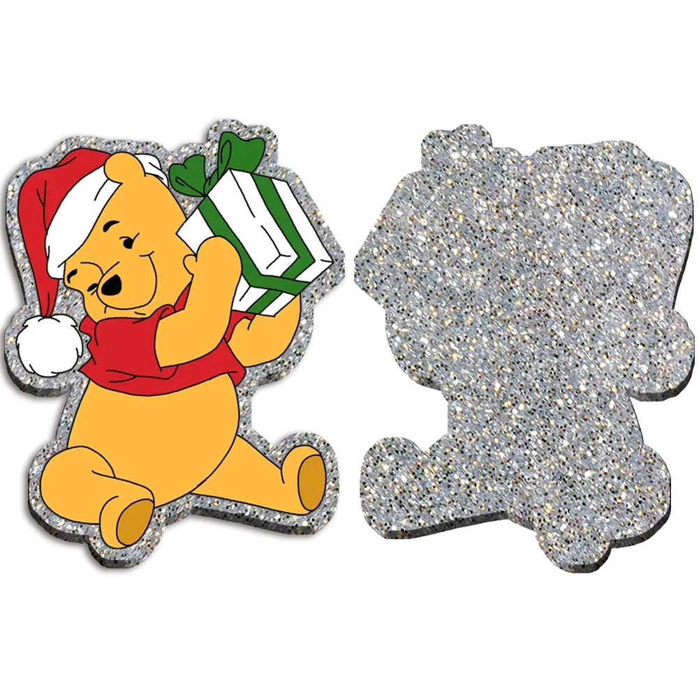 Disney Winnie the Pooh Glitter Acrylic Flatback Planar Resin For DIY Phone Case Hair Bow Craft Supplies Badge Reel 2 Inches