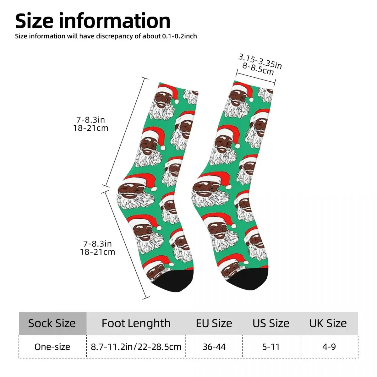 Winking Black Claus Christmas XMAS Socks Super Soft Stockings All Season Long Socks for Man's Woman's Birthday Present