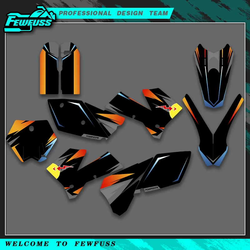 

Fewfuss Graphics Decals Stickers Motorcycle Background Custom Number For KTM SXF 05-06 XCF 06-07 EXC 05-07 XCW 06-07