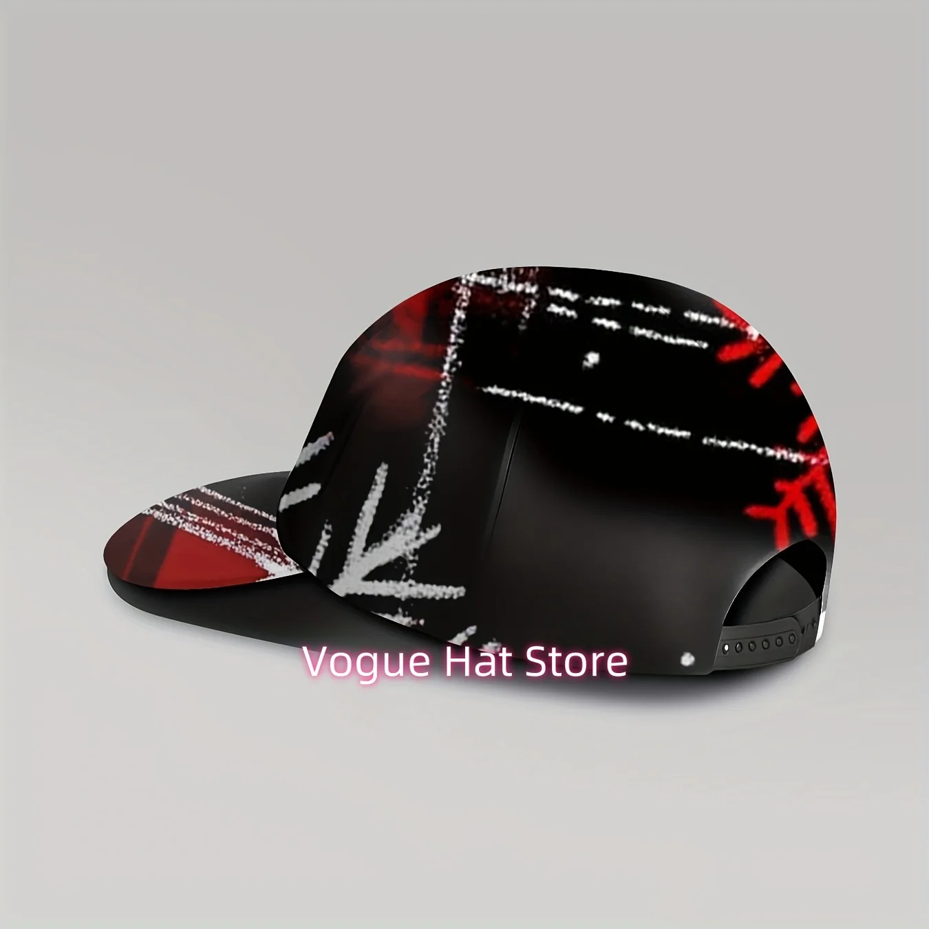 1pc of a Unisex Baseball Cap Featuring a Christmas Snowflake Design, with a Red And Black Festive Pattern. It Is Adjustable, Bre