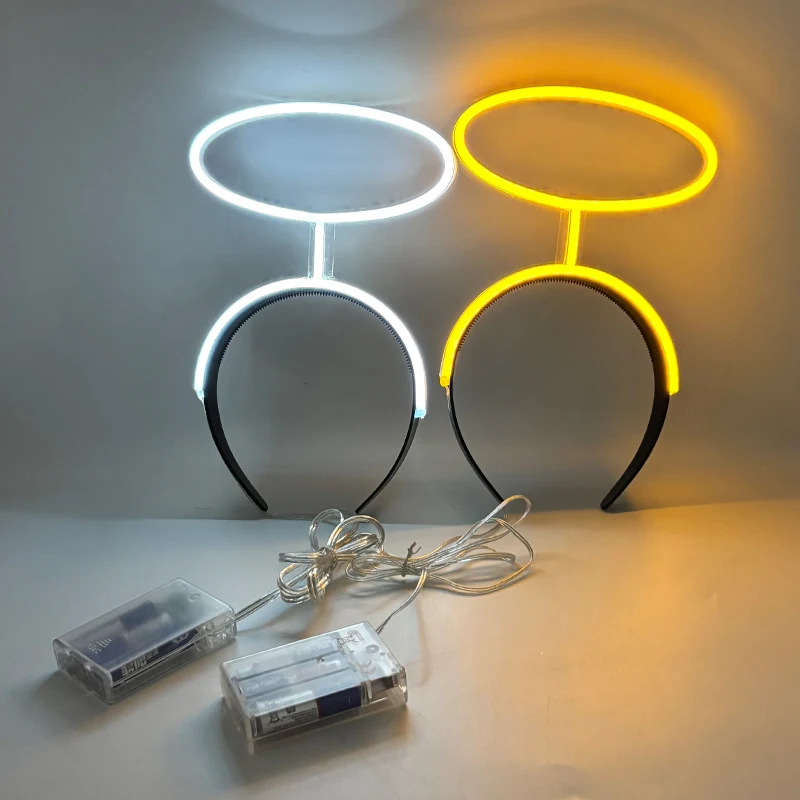 New Light Up Angel Headband Glowing LED Cupid Hairband For Girl Women Luminous Halo Headband Cosplay Headwear