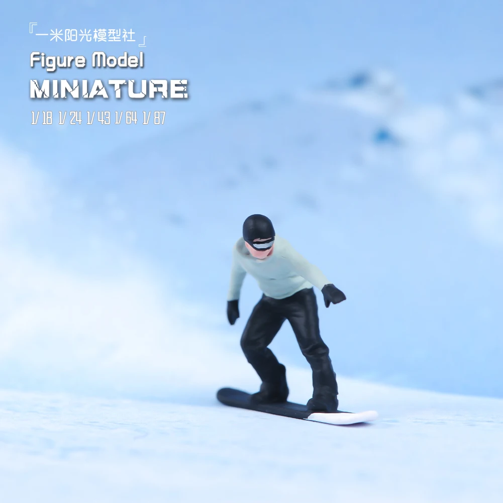 Miniature Figure 1/87 1/64 1/43 1/24 1/18Uomo Sci Skateboarding Sport Non Verniciato Modello Fotografia Creativa Scena Bambole Giocattoli