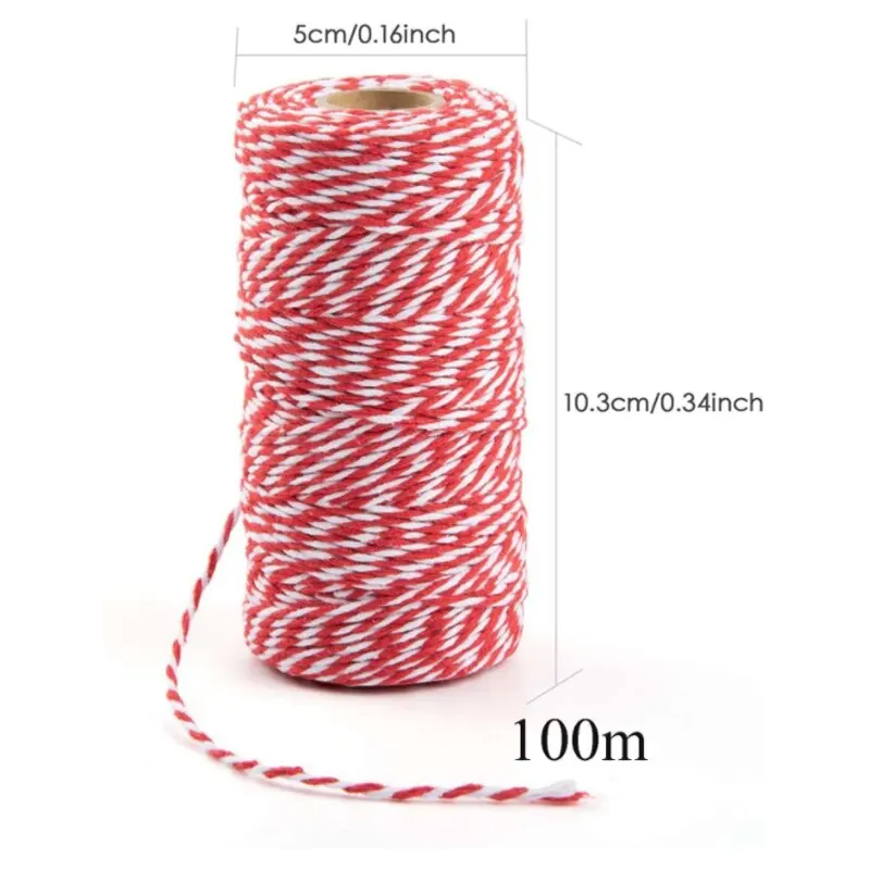 Double Color Cotton 100m Gift Bandage Label Rope Decoration Supplies