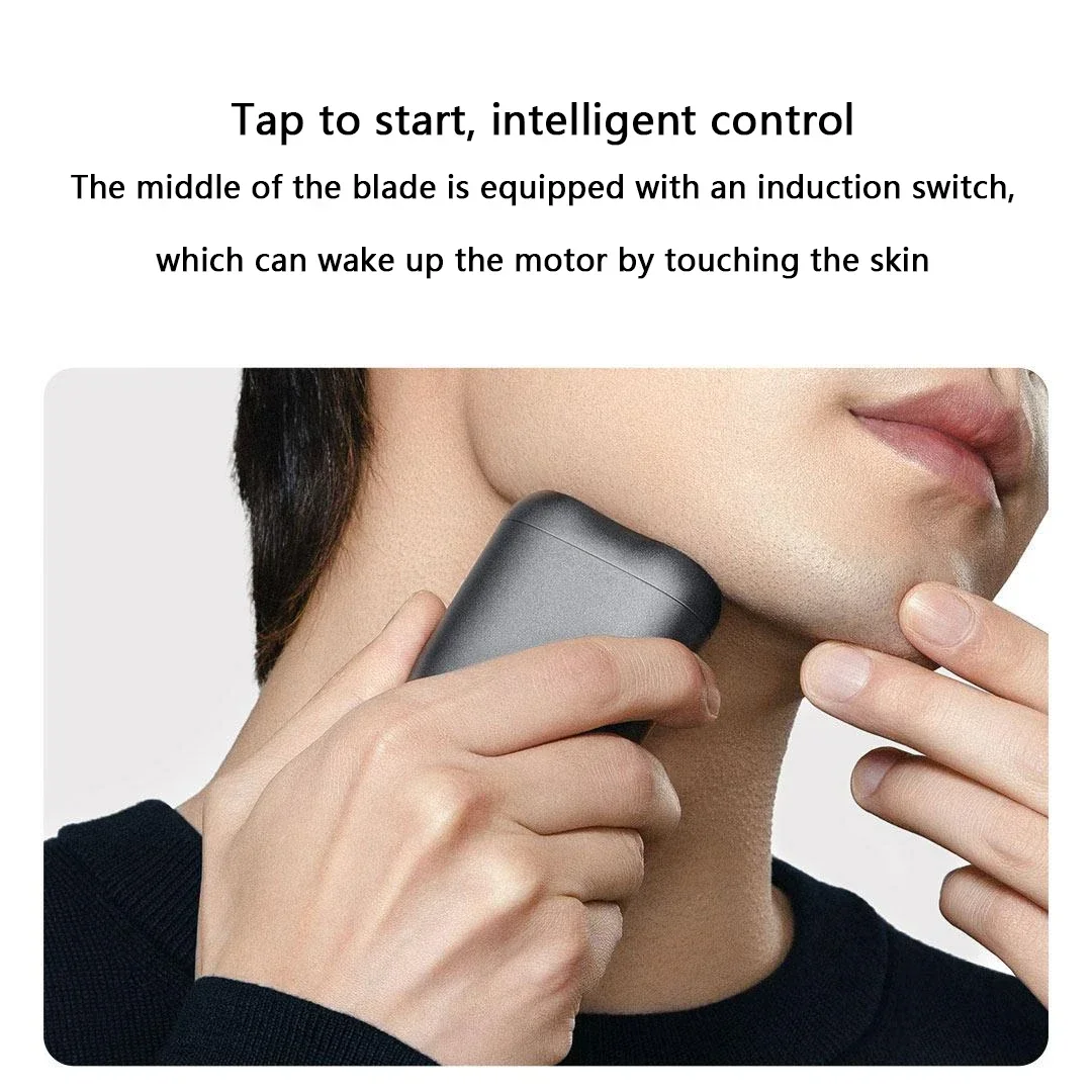ماكينة حلاقة كهربائية Xiaomi Mijia S200 بدون صندوق محمول IPX7 ماكينة حلاقة رطبة وجافة قابلة لإعادة الشحن شفرة شفط مغناطيسية للرأس