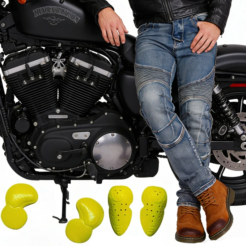 

Мужские мотоциклетные джинсы с кевларовой защитой, ветрозащитные, износостойкие, защитные брюки для весенне-летнего внедорожного катания, модель 03