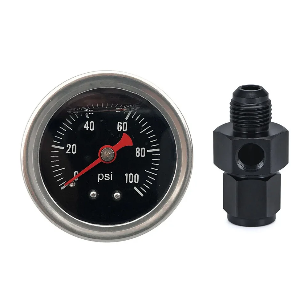 JONBO 0-100psi/ 0-160 psi Oil Press Meter Fuel Pressure Gauge Liquid  and 1/8 NPT / 3/8