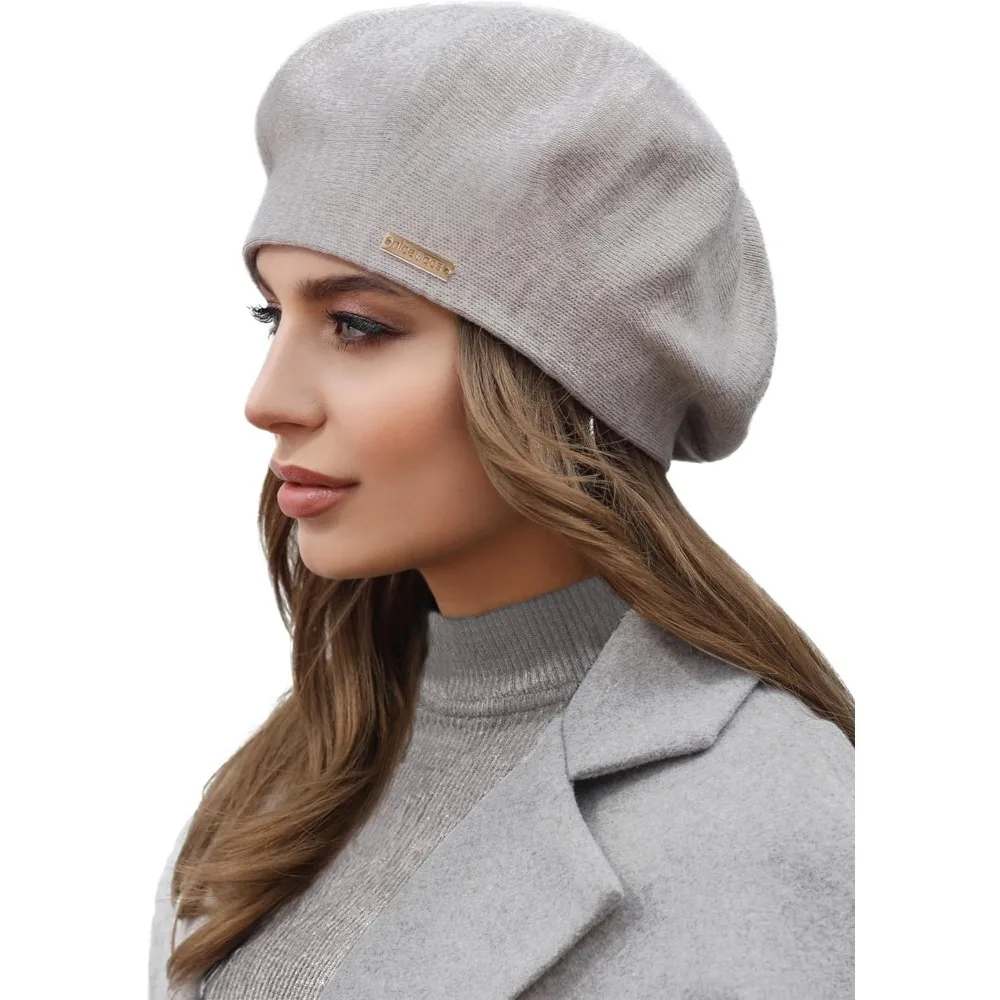 

Теплые шерстяные береты из ангоры на подкладке — французская парижская шапка для женщин