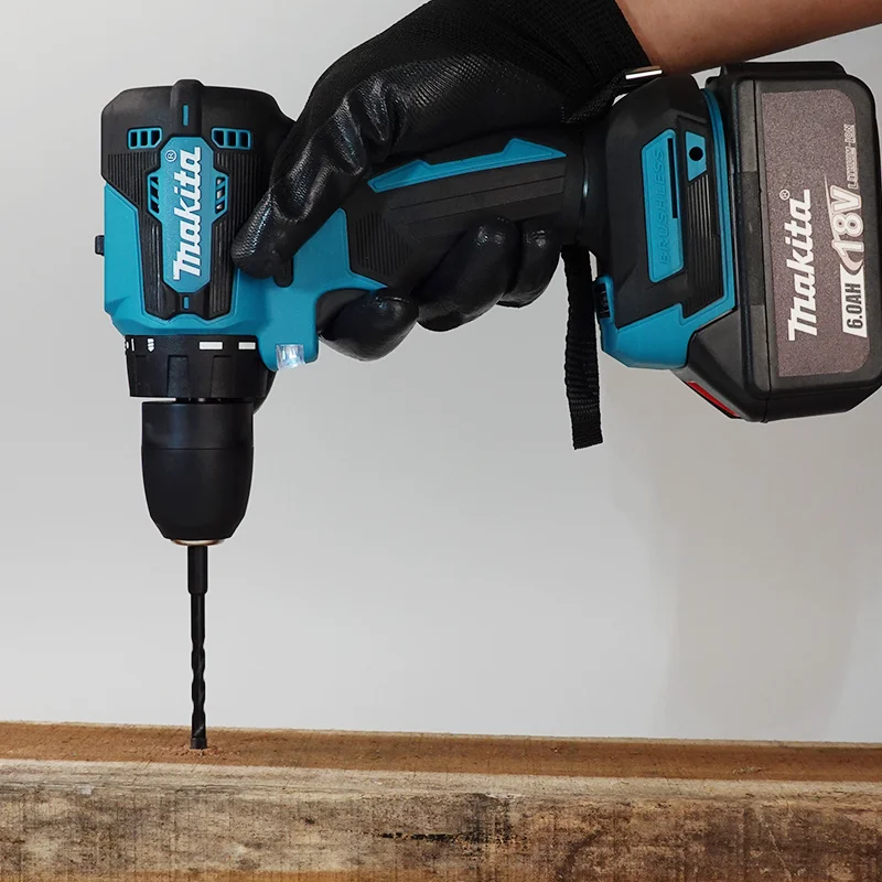 ماكيتا DDF485 10 مللي متر مفك براغي بدون فرشاة لاسلكي تأثير كهربائي قابل لإعادة الشحن أداة حفر كهربائية لبطارية 18 فولت