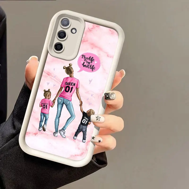 طفل أمي فتاة الوردي قضية الهاتف لسامسونج نوت 20 الترا A03 كور A04 A05 S A01 A06 A20 A30 A50 M12 M13 M15 M34 5G M51