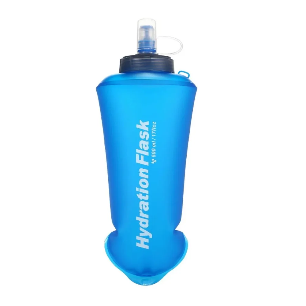 2 Pcs Durable 500ml Soft Water Bottle TPU Blue Portable Water Bottle Foldable Water Bottle Running