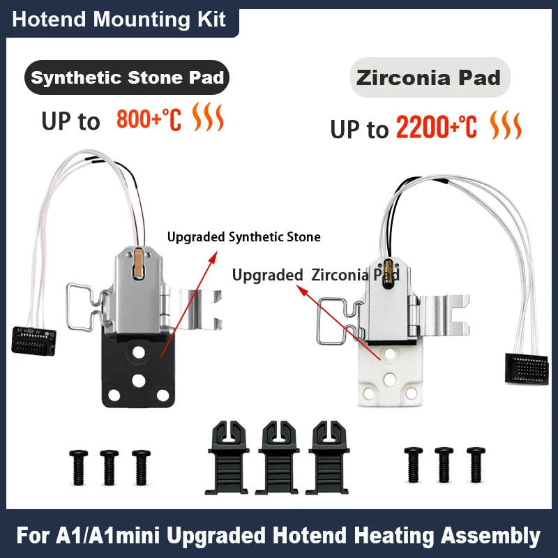 For Bambu Lab Upgraded Hotend Heating Assembly for Bambu Lab A1 & A1 Mini, Replacement Hot End Kit with Heating Block 3D Printer
