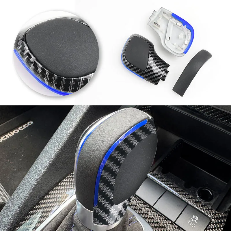 

Carbon Texture + Black with blue edge Automatic Gear Shift Knob For VW Golf 6 Jetta MK6 EOS Golf 7 Passat B7 CC