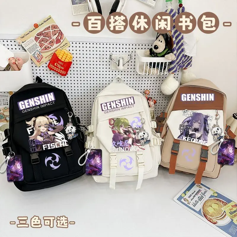 Anime Genshin Impact Raiden Shogun Elementary And Middle School Large Capacity Lightweight High Appearance Dirt-Resistant