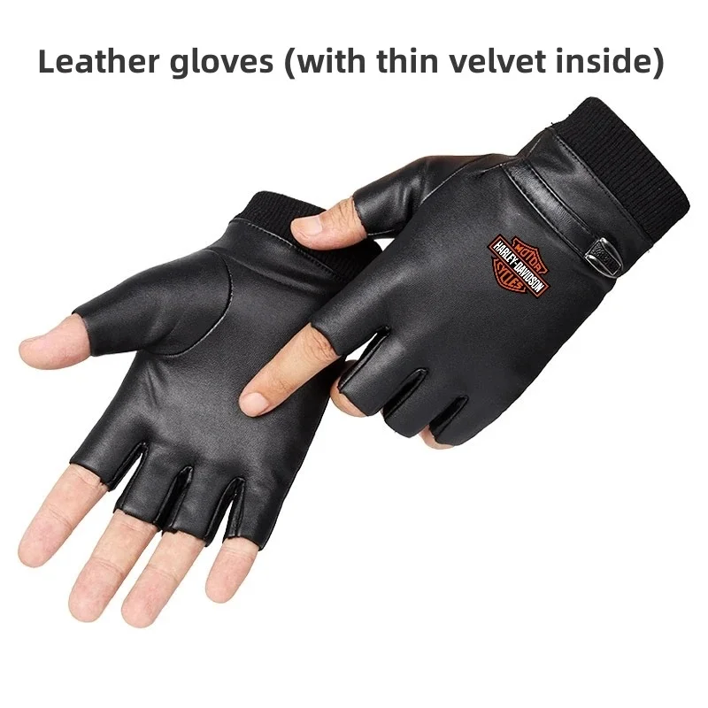 For Harley Davidson Customization Motorcycle Accessories Leather Gloves Warm Windproof Motocross Riding Gloves For Outdoor Cycli