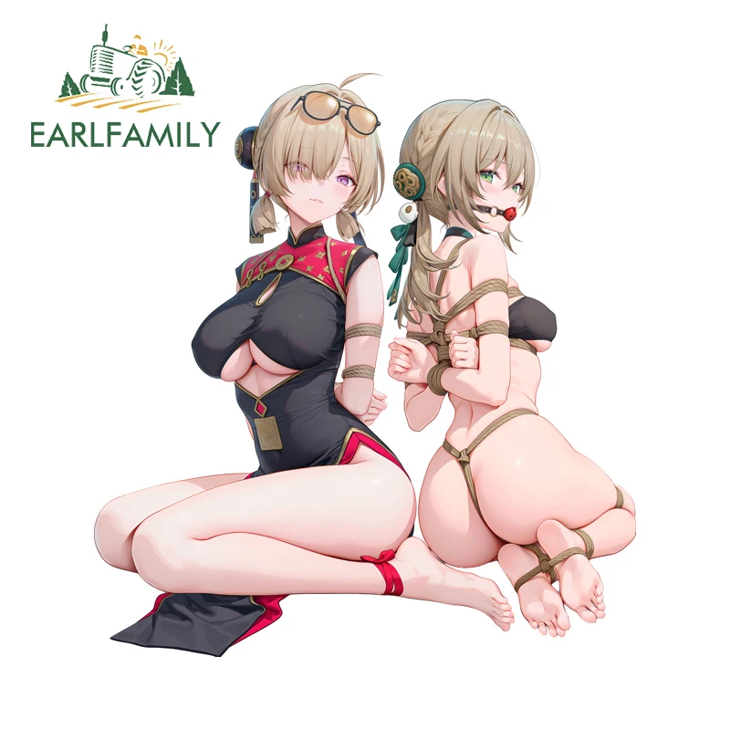 EARLFAMILY Bundled Loli Girls Car Stickers Sexy Bikini Ass Skateboard Toolbox JDM Vinyl Decal Occlusion Scratch Car Styling