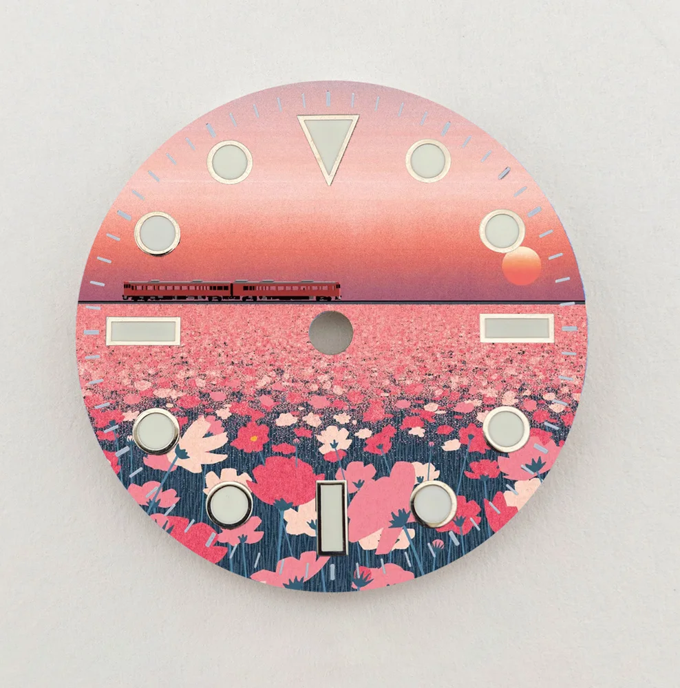 Esfera NH35 de 28,5mm, esfera creativa de paisaje Natural, esfera de Color NH36, compatible con piezas de reloj de movimiento NH35/36, repuesto personalizado