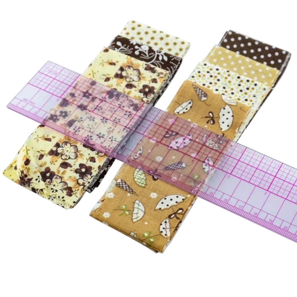 Dropship New Arrivals 7PCS/Lot 100% Cotton Jelly Roll Coffee for Sets Quilting Fabric Trips Handmade Patchwork Sewing 5cmx100cm