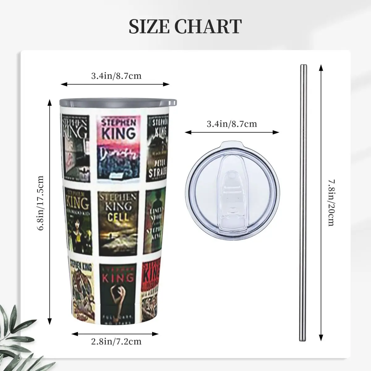 Complete Works Of Stephen King Stainless Steel Tumbler Vacuum Insulated Mugs Thermal Cold Bottle Straw With Lid 20oz
