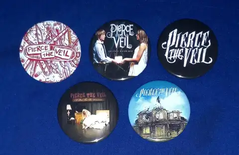 Pierce The Veil Band Button Pins Set Emo Rock Album Cover Brooches for Backpack Fans Collection Badges Jewelry Gift