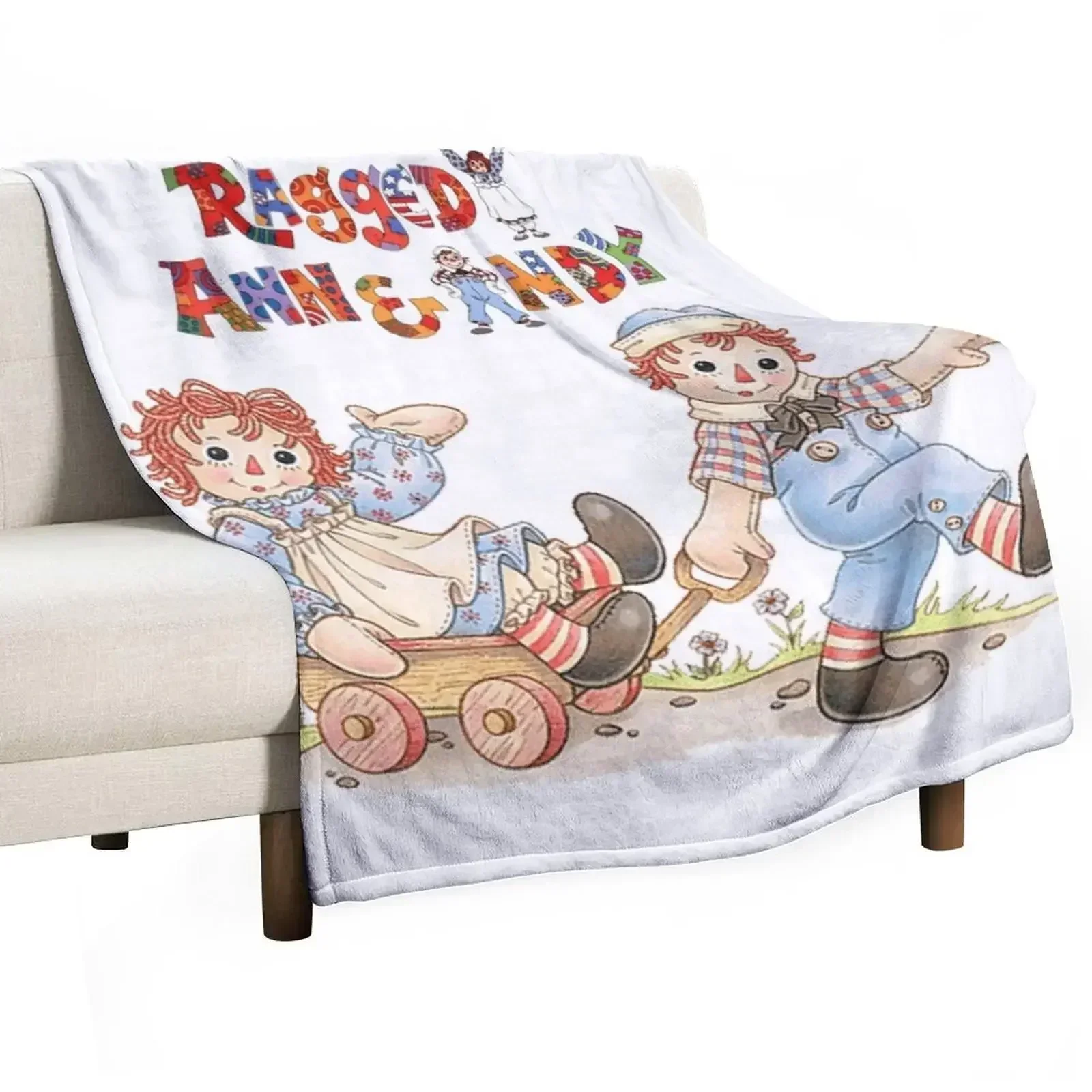Raggedy Ann And Raggedy Andy Throw Blanket Travel Retros Blankets