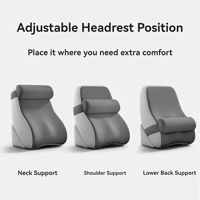 Adjustable Backrest Support Pillow for Sitting or Leaning, Ergonomic Cushion for Reading Resting and Relaxing At Home Soft Neck