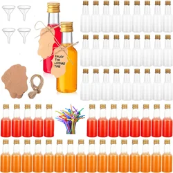 12pcs Mini Liquor Bottles Plastic Small Shot Bottles Empty Mini Alcohol Bottles Party Favors Weddings Silver/ Gold Caps travel