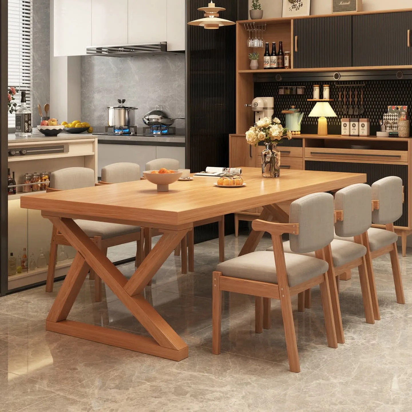 Living room Household Rectangle Eating Office Integrated Family Dining Table