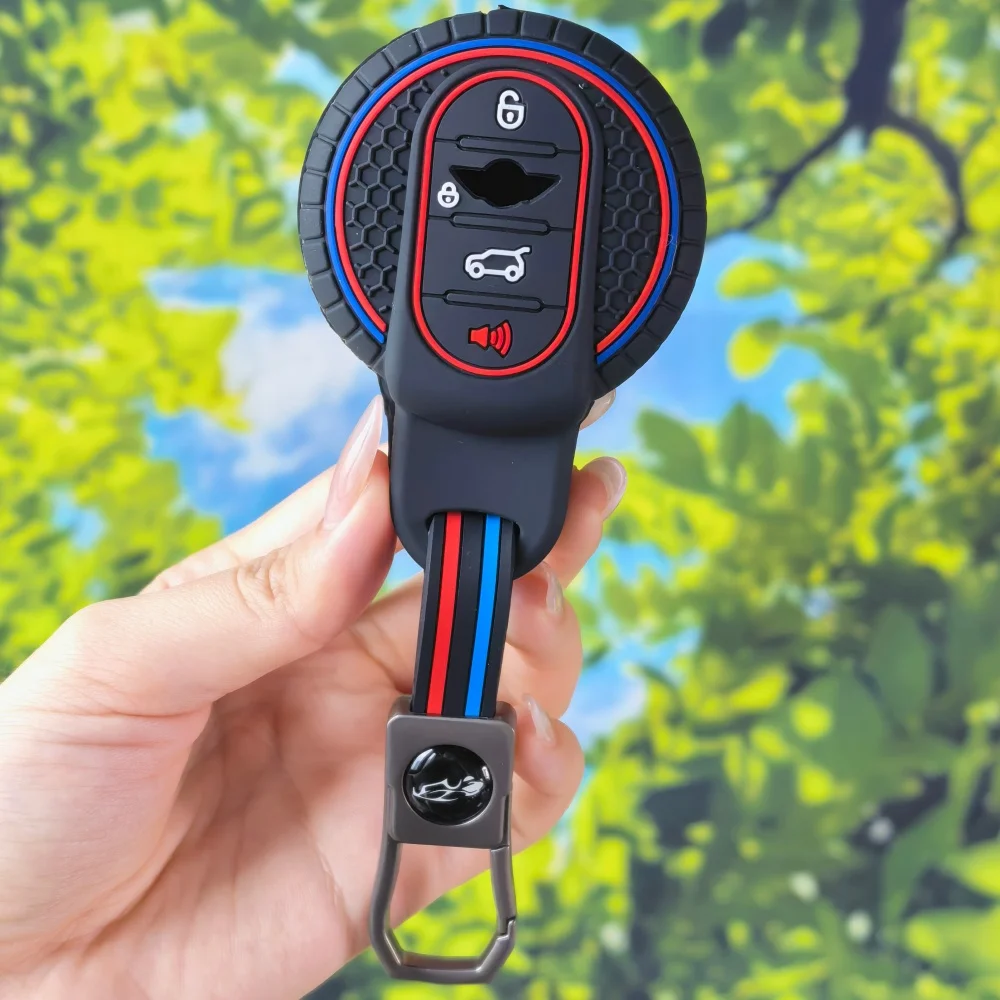 Silicone Car Key Case Cover for BMW MINI COOPER ONE JCW F54 F55 F56 F57 F60 CLUBMAN COUNTRYMAN Remote Fob Holder Shell Keychain