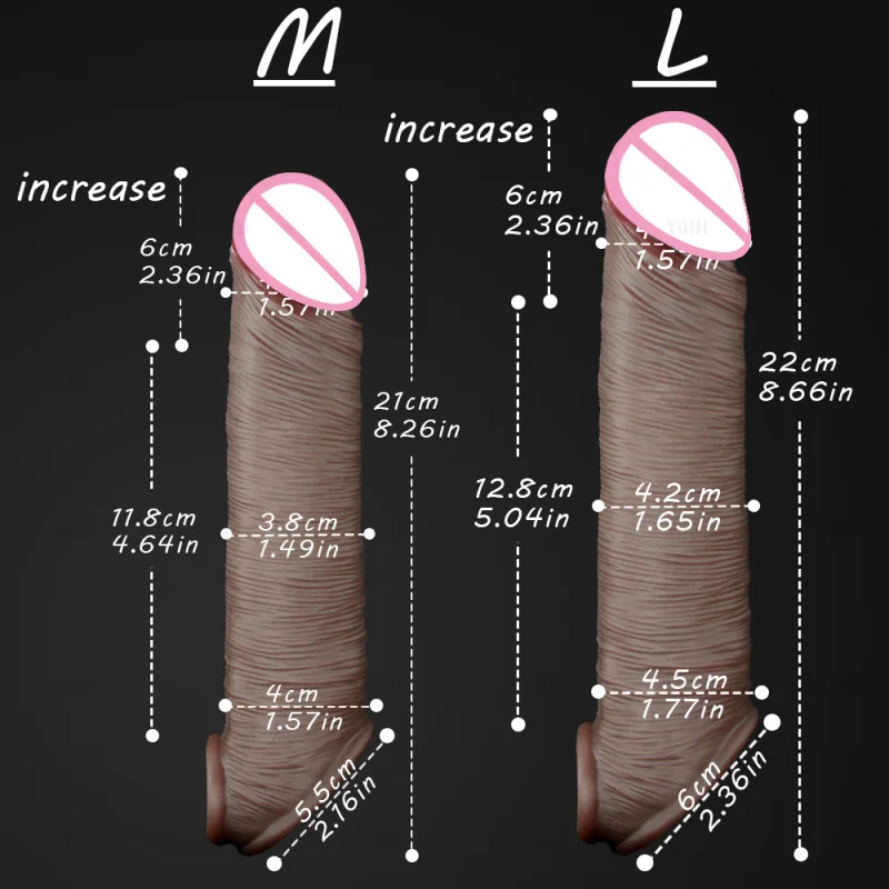 Man Penis Sleeve Enlargement Penis Extender Dick Ring Cock Sleeve Adult Sex Toys For Men Adult Products Reusable Condom For Men view 2