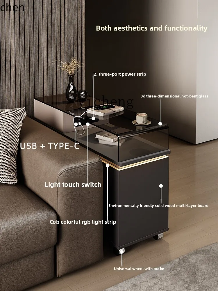 YFY The side cabinet next to the XL creative sofa can move the small coffee table living room and  household corner table.