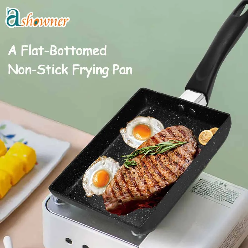 Omelette Pan Nonstick Tamagoyaki Egg Pan Kitchen Accessories Rectangle Frying Pan Cooking Tools Non-Stick Camping cookware