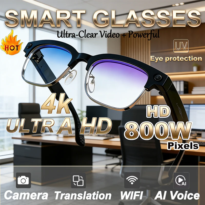 

Новые умные AI-очки 2026 года: водонепроницаемость IP65, интеллектуальный перевод, голосовое управление, HD-камера 8 МП с защитой от дрожания