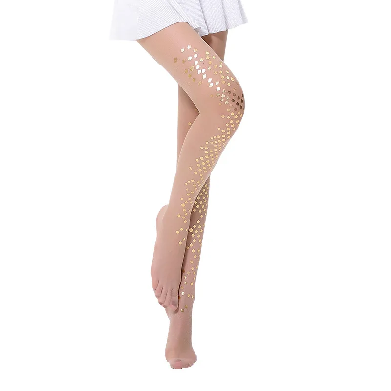 Fashion Nude 20D Sequins Mermaid Elastic Thin Tights Women Pantyhose Sexy Collant Femme Seamless Female Stockings