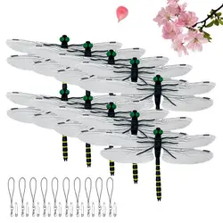 3D Simulation Dragonfly Figure Ornaments Realistic Dragonfly Insect Model For Outdoor Mosquito Repellent Garden Decor 1/4/10pcs