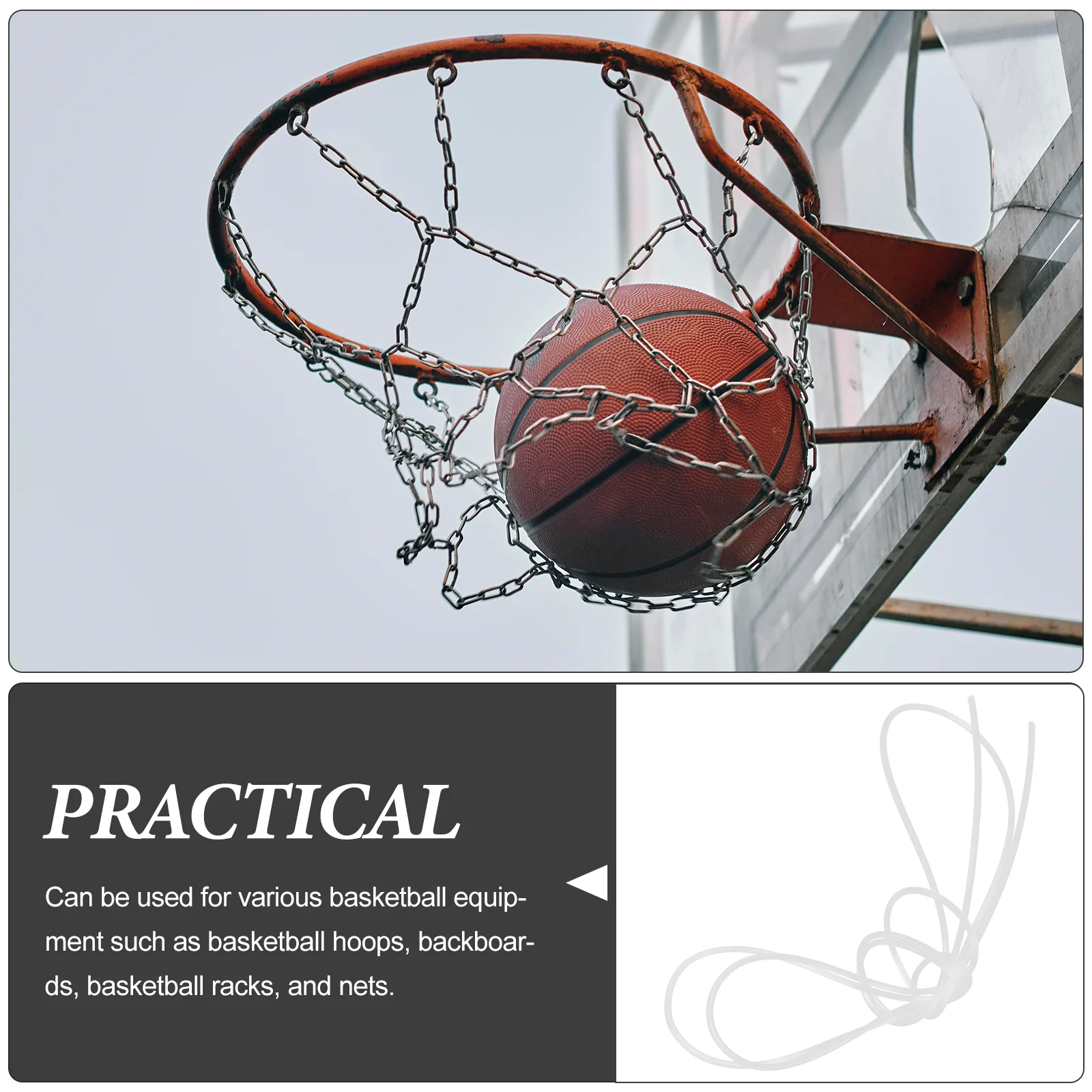 Basketball Frame Thread Rope Net Hoop Threading String Replacement Nylon High Strength Material Easy Installation Corrosion