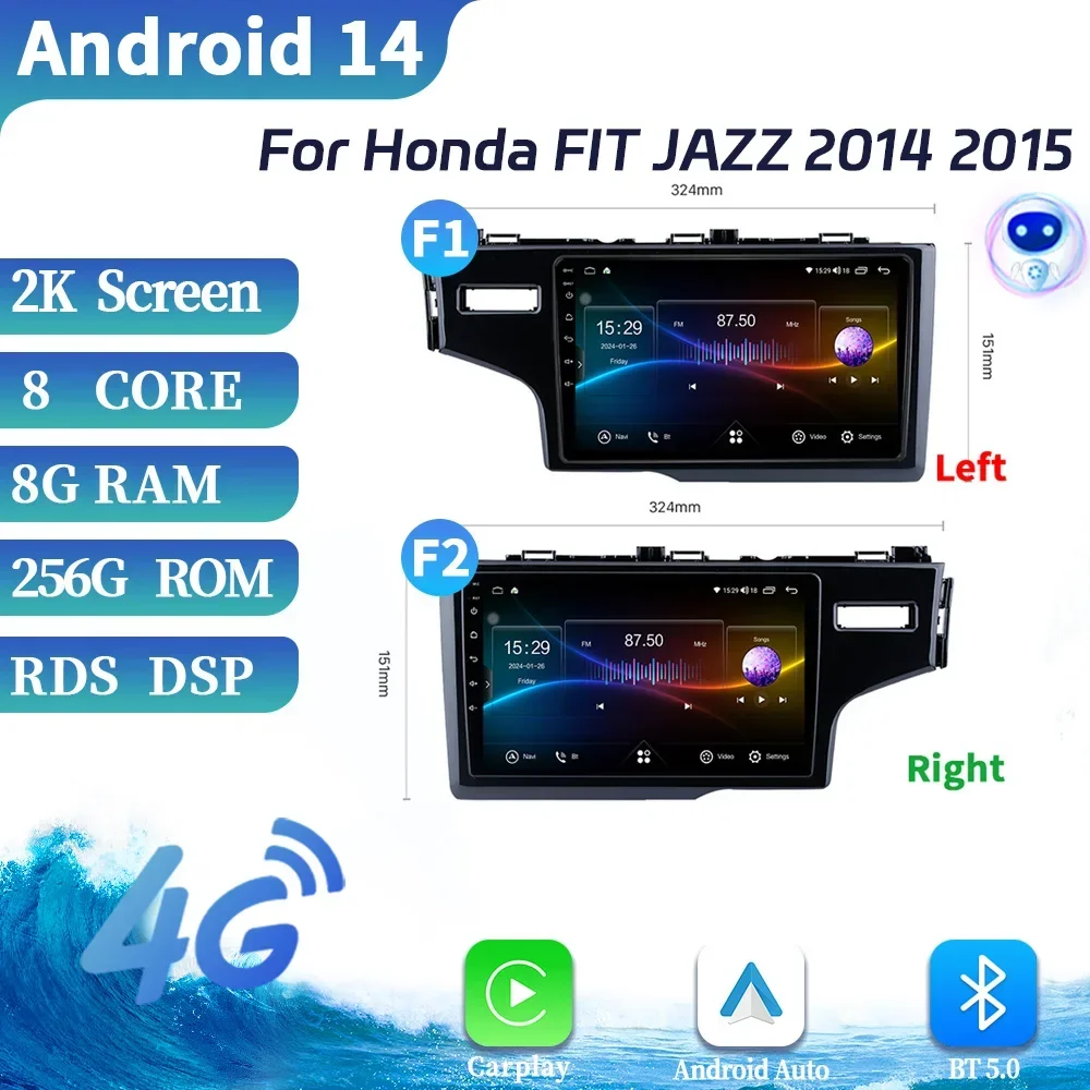 Voor Honda FIT JAZZ 2014 2015 Draadloze Apple CarPlay Autoradio Multimedia Video Player Navigatie Android OS Touch Screen Stereo