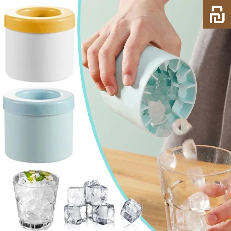 Xiaomi 실리콘 아이스 큐브 금형 라운드 얼음 양동이 여름 홈 메이드 DIY 냉장고 냉동 제빙기 크리 에이 티브 금형 Barware 도구