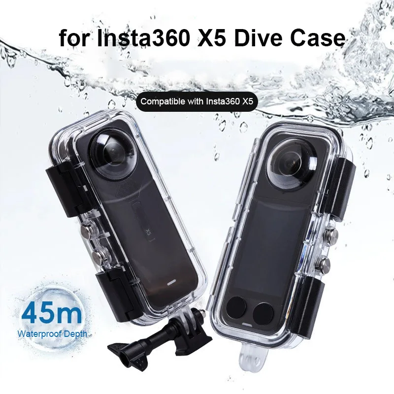 

45M for Insta 360 X5 Dive Case Waterproof Housing Cover for Insta360 X5 Invisible Diving Case Underwater Dive Shell Accessories