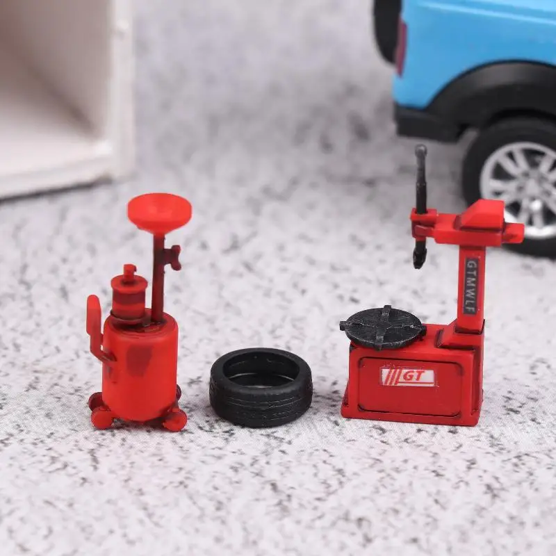 1:64 Simulatie Olie Collector Miniatuur Bandenkiezer Model Reparatie Workshop Scène Prop Model Accessoire Parkeerplaatsen Stad DIY Model
