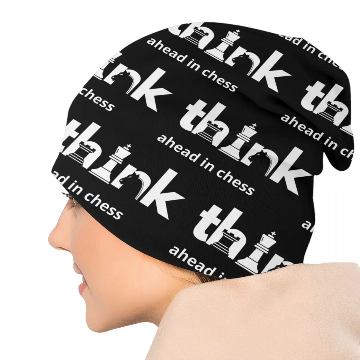 Think Ahead In Chess Skullies Beanies Caps Hip Hop Winter Warm Men Women Knit Hat Unisex Adult Funny Bonnet Hats