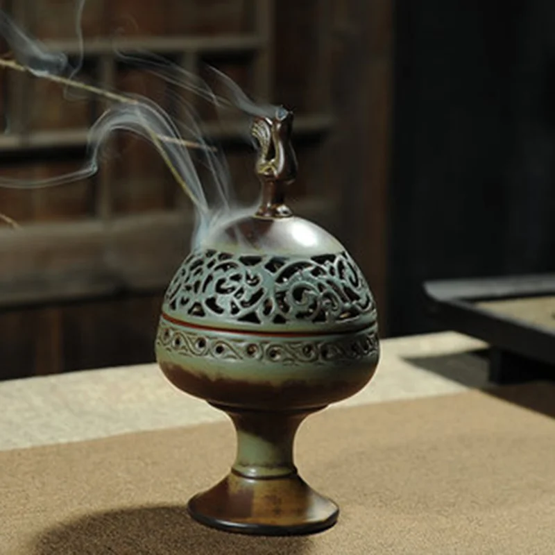 

Buddhist Candle Incense Burner Ceramic Antique Smell Diffuser Little Decorations Buddha Porta Incenso Incense Burners OO50XL